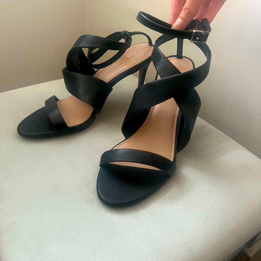 Banana Republic Black Strappy Heels